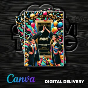 Make It Memorable: Graduation Party Invitation - Fully Editable in Canva - Ready in Moments